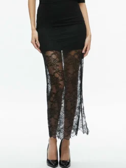 Vanita Embellished Neck Lace Crop Top + Iyanna Lace Maxi Skirt
