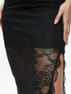 Vanita Embellished Neck Lace Crop Top + Iyanna Lace Maxi Skirt