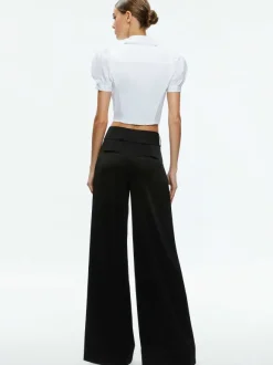 Willa Cropped Puff Sleeve Button Down