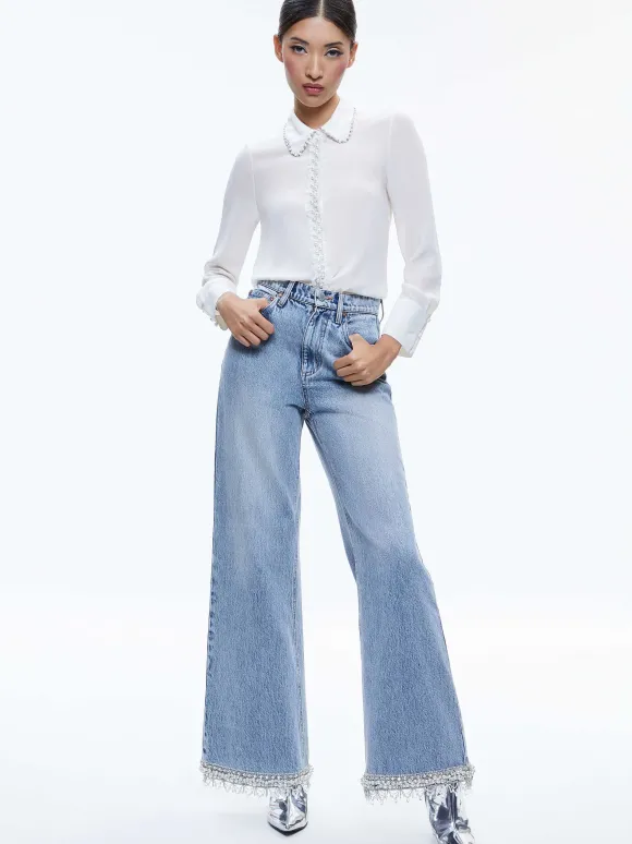Willa Embellished Placket Top