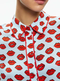 Willa Placket Top With Piping