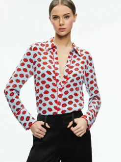 Willa Placket Top With Piping