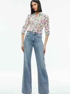 Willa Placket Top With Piping